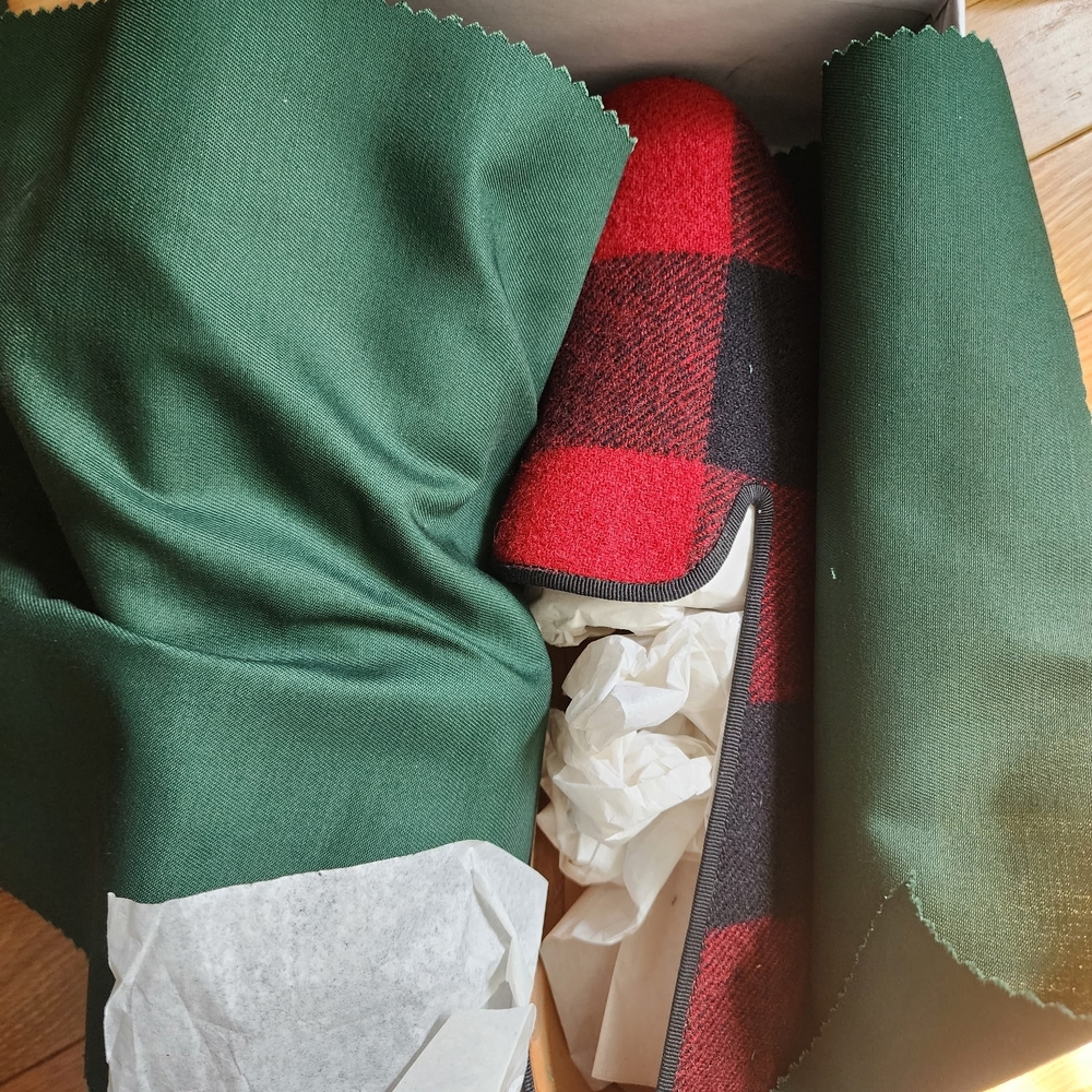 Stubbs & Wootton Red and Black Plaid Wool Slip-On Loafers - Picture 6 of 8
